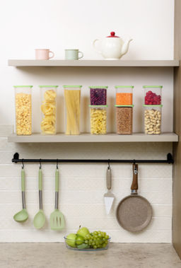 Цена за 2 шт. Банка для сыпучих продуктов Sugar&Spice Vanilla квадрат. 1,2л,с гибкой крышкой фисташка SE168510050