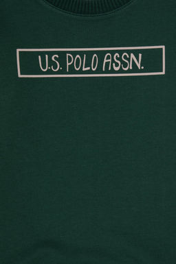 Erkek _ocuk Koyu Ye_il Bisiklet Yaka Basic Sweatshirt - U.s. polo assn фото 3