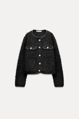 METALLIC THREAD TEXTURED JACKET - Zara фото 8