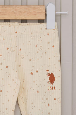 K_z Bebek Krem G_ky_z_ Desenli Fitilli %100 Pamuk 3l_ Pijama Tak_m_ - U.s. polo assn фото 4