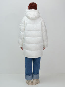 Куртка зимняя женская с капюшоном модная белого цвета 7341Bl - Visdeer фото 14