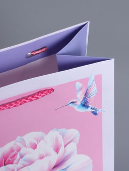 Пакет подарочный ламинированный «Весеннее чудо», сиреневый с розовым, 18×22.3×10 см