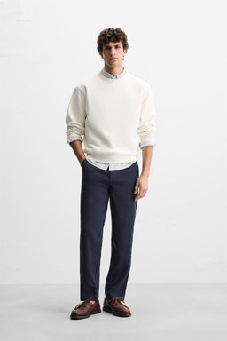 COTTON/LINEN RELAXED FIT TROUSERS - Zara фото 19