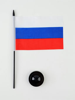 Флаг России, 14×21 см, флагшток 33.5×6.4 см, полиэстер