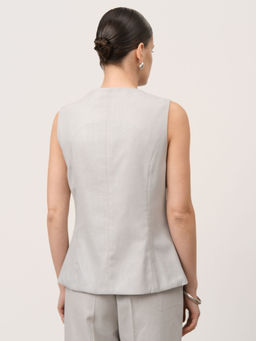 Жилет из льна 7011892 серебро
