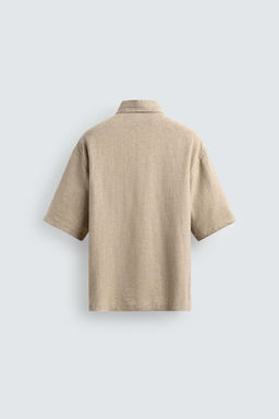 CAMISETA PUNTO CUELLO PANADERO ALGOD?N - LINO / Marr?n - Zara фото 15