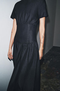 ZW COLLECTION DENIM MIDI DRESS - Zara фото 4