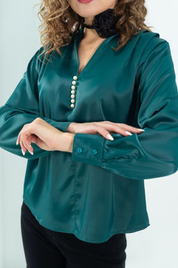 Блузка Пэги (изумрудный) - Nadi bordo фото 7