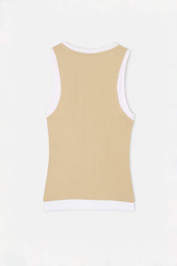 Wardrobe Essentials-Bej _ift Katl_ Fitted/V_cuda Oturan Kolsuz Esnek _rme Atlet TWOSS26AL00009 - Trendyolmilla фото 6