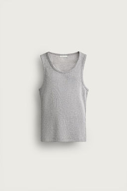 CAMISETA TANK RIB B?SICA / Gris vigor?