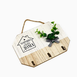 Ключница настенная Хорошо быть дома, белая, 20?14 см