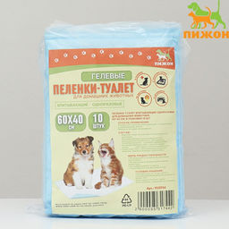 Пеленки впитывающие ПИЖОН для животных гелевые, 60 х 40 см, (в наборе 10 шт)