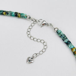 Чокер из Хризоколлы и золотистого Обсидиана 38 см +