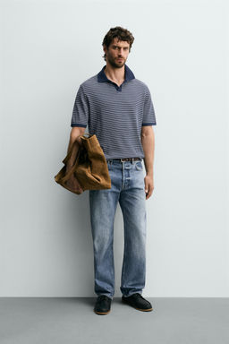 POLO PUNTO JACQUARD RAYAS / ?ndigo