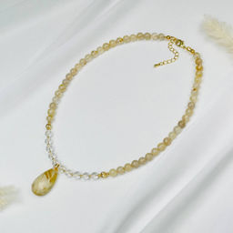 Колье из Рутилового кварца и Горного Хрусталя