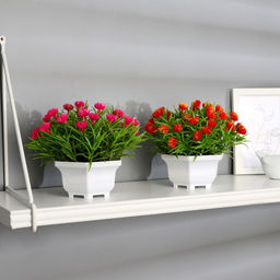 Искусственный цветок в горшке Чернушка дамасская, 18?15 см, МИКС