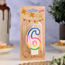 Цена за 6 шт. Свеча для торта «Цифра 6», 7 см