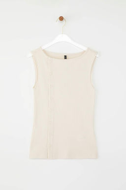 Trendyolmilla K?rm?z? Dugmeli Asimetrik Fitted/Vucuda Oturan Orme Bluz TWOSS25BZ00394 фото 26