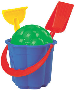 . Песочный набор №65 (ведро-цветок мал.,форм.,лопатка и грабельки №3) арт.3584 /47