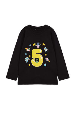 Turuncu-Lacivert-Ekru 3lu Erkek Cocuk Bask?l? Pamuklu Orme T-Shirt TKDAW25TS00012 - Trendyolmilla фото 5