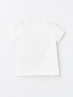 Bisiklet Yaka Bask?l? K?sa Kollu K?z Bebek Ti??rt - Waikiki фото 2