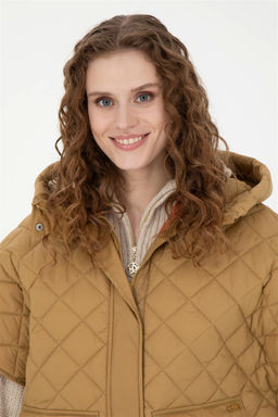 Женское светлое пальто цвета хаки - U.s. polo assn фото 2