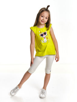 Футболка с принтом для девочки UD 1745 желтый - Mini maxi фото 3