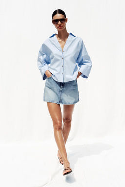 WIDE-SLEEVE POPLIN SHIRT