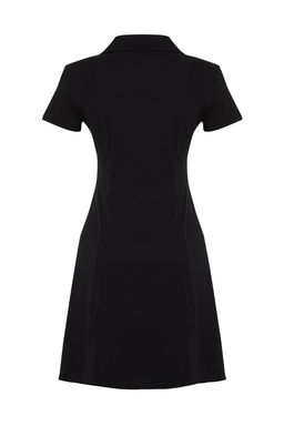 Siyah Skater/Belden Ac?lan Nak?sl? Pamuklu Esnek Orme Mini Elbise TWOSS24EL00819 - Trendyolmilla фото 8