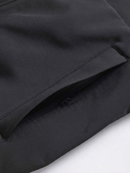 Ветровка мужская софтшелл виндстоппер с капюшоном спортивная черного цвета 9617_1Ch