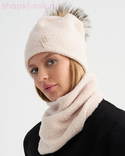 020/1 А шеврон помпон мех трикотаж барашек Колпак женский флис