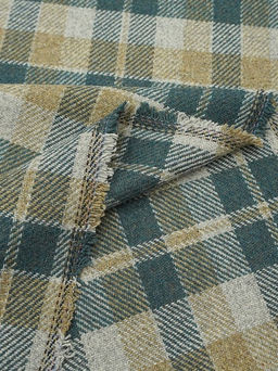 Шерсть пальтово-костюмная Твид Клетка цв.морская волна, ш.1.45м, шерсть-50%, п/э-50%, 390гр/м.кв - Купава фото 3