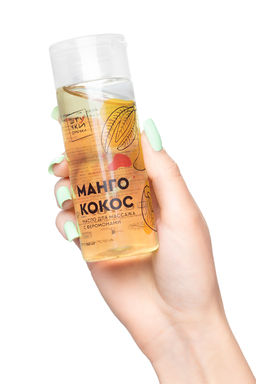 Массажное масло с феромонами Штучки-дрючки Манго и кокос, 150 мл  фото 4