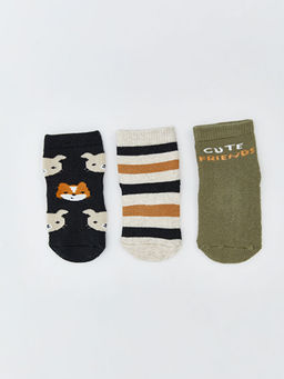 Desenli Erkek Bebek Soket ?orap 3l?