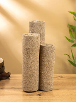 Свеча в бамбуке тройная, 15×15×30 см, 100 мл, песочная