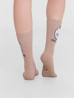 Цена за 5 пар! Носки женские высокие бежевые с надписью Comfort zone - Mark formelle фото 4