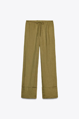 ZW COLLECTION 100% LINEN PALAZZO TROUSERS - Zara фото 9