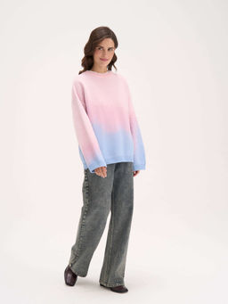 Джемпер оверсайз из смесовой шерсти "Розовый лед" женский