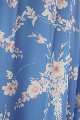 Mavi Ask?l? F?rf?rl? Yaka Detayl? Etegi Volanl? Skater/Belden Ac?lan Maxi Orme Elbise TWOSS25EL00238 - Trendyolmilla фото 3