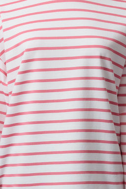 TRENDYOLMILLA Beyaz Cizgili Oversize/Genis Kesim Bisiklet Yaka Ince Orme Sweatshirt TWOAW23SW00326 фото 13