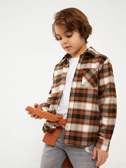 Ekose Uzun Kollu Gabardin Erkek ?ocuk G?mlek - Waikiki фото 2