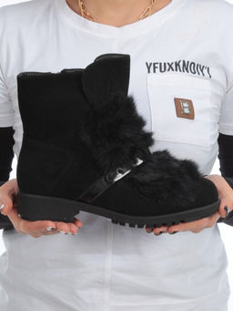 04-907E-7Y1 8J43M Ботинки зимние женские (натуральная замша, натуральный мех)