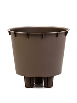 Кашпо для цветов «Рамона», 3.7 л, d=22 см, h=20 см, со вставкой, пластиковое, серое