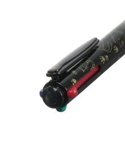 Набор шариковых ручек, 3 штуки, автоматические, 4-цветная, чёрный корпус, с рисунком