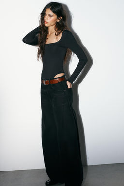 SQUARE NECK POLYAMIDE BODYSUIT - Zara фото 13