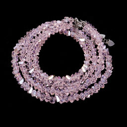 Бусы Алмазная крошка с огранкой 6мм-46см Нежно-розовые
