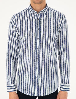 Lacivert Slim Fit Uzun Kollu G_mlek