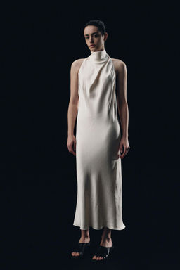 VESTIDO MIDI HALTER ZW COLLECTION / Marfil - Zara фото 2