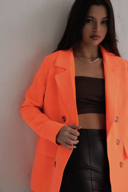 10635 Жакет двубортный ярко-оранжевый - Martichelli фото 16