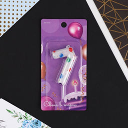 Цена за 2 шт. Свеча для торта, цифра «7», 5.5×8 см